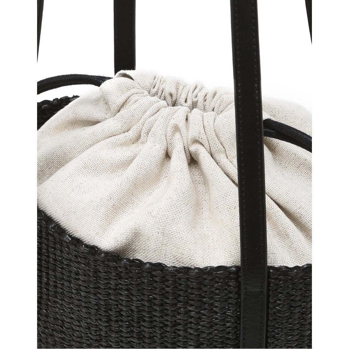 아떼 바네사브루노 액세사리 블랙 라피아 숄더백 S AABA6F802BK(Athe Vanessabruno Acc Black Raffia Shoulder Bag S Black) - 6