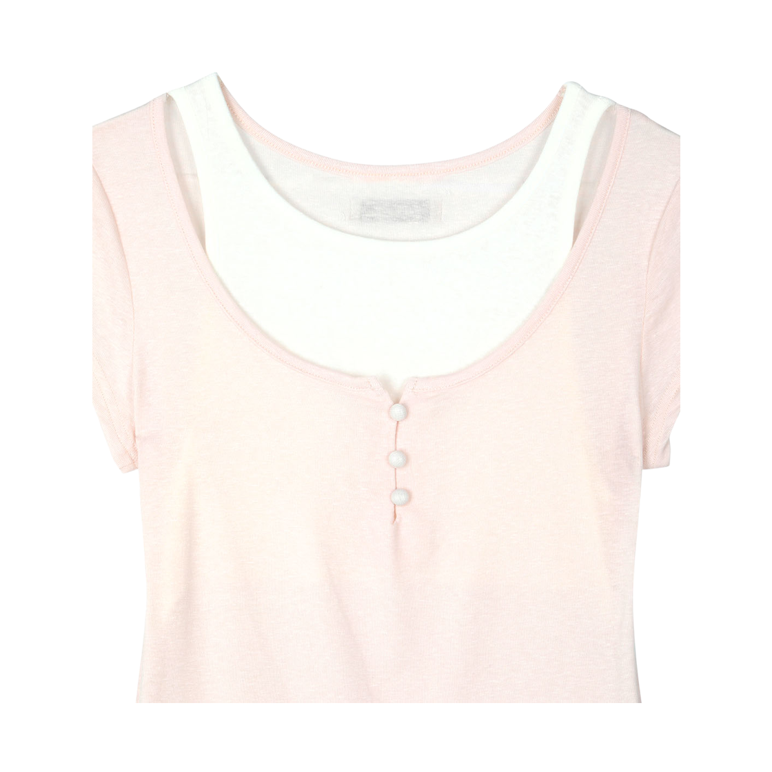 아크무어 여리 슬릿 레이어드 티 핑크(ARCMOOR Soft Touch Slit Layered T-Shirts Pink) - 3
