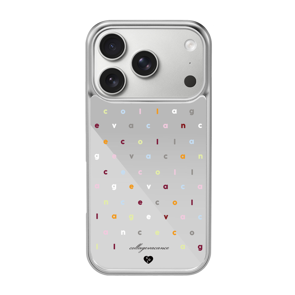 꼴라주바캉스 꼴 패턴 미러 실버 케이스 (컬러 알파벳)(COLLAGEVACANCE Col Pattern Mirror Silver Case (Color Alphabet))
