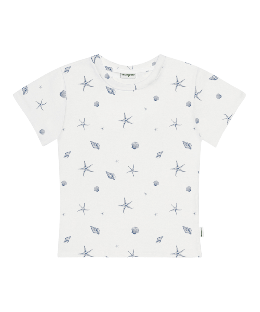 E261STS040RR Escapefrom Starfish All-Over Print Slim Fit T-Shirt Ivory