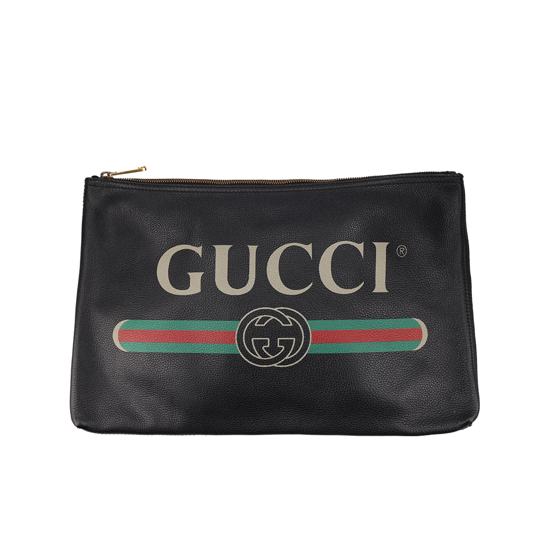 IT5RJ3AMR8JF Gucci 500984 Big Logo Clutch Bag Black