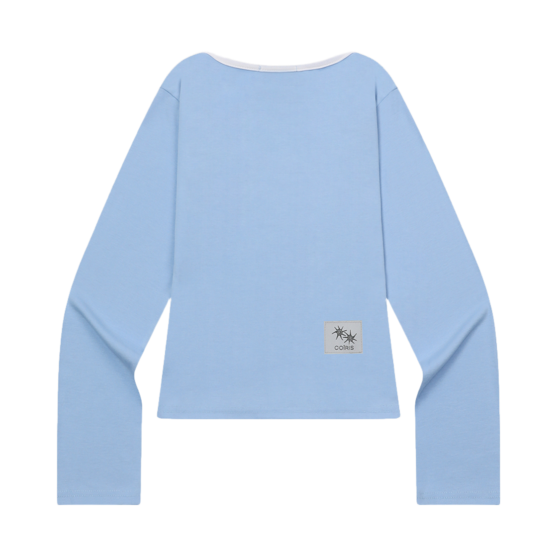 코이리스 로라 스몰 로고 배색 유넥 긴팔 티 블루(Coiris Rora Small Logo U-Neck Long-Sleeve T Blue) - 2