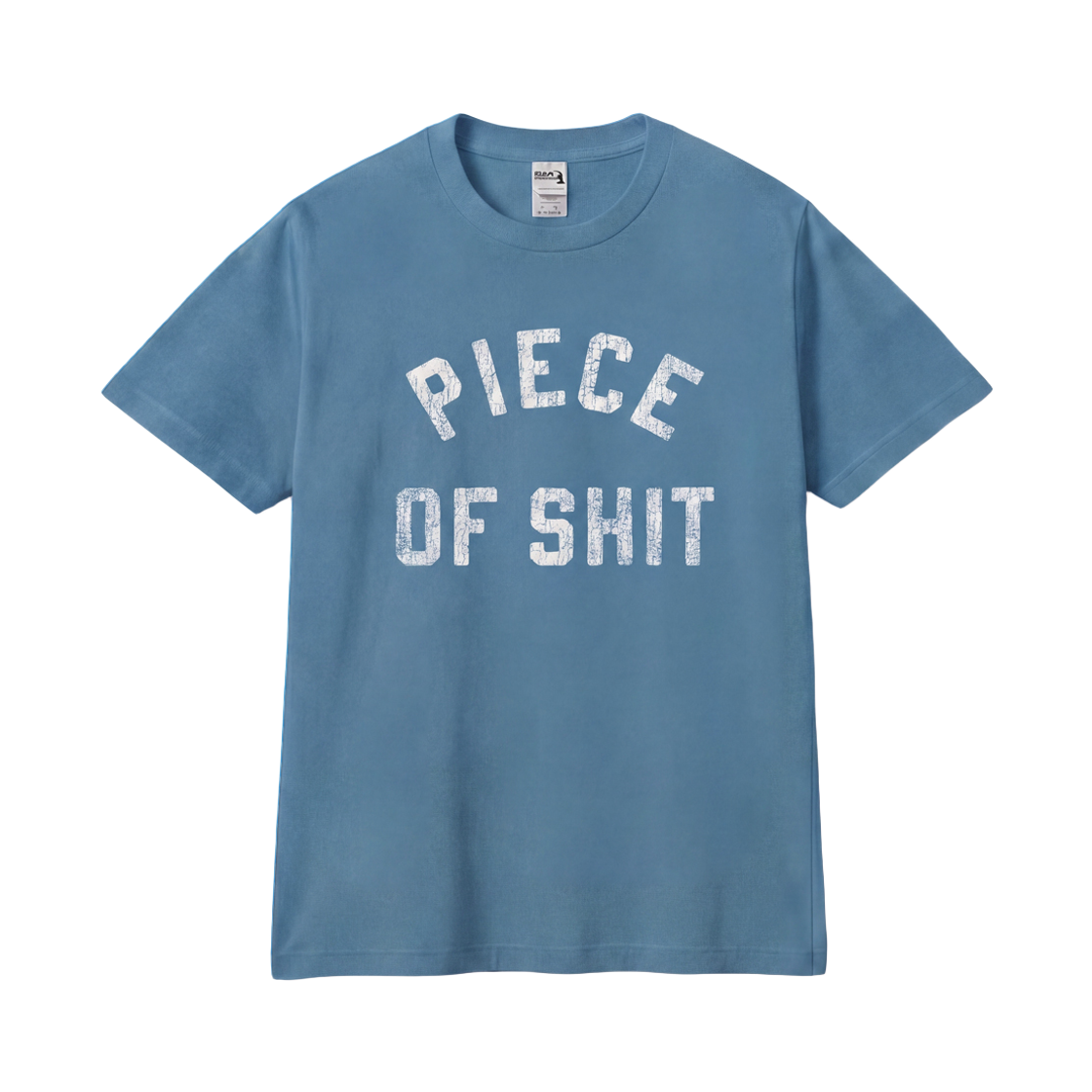 길단 x 빈티지 컬렉션 PIECE OF SHIT 티셔츠 인디고블루(GILDAN x Vintage Collection PIECE OF SHIT T-Shirt Indigo Blue) - 1