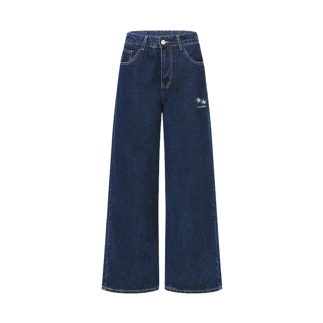 C-P00000FX Coiris Noden Back Strap Wide Denim Pants Deep blue