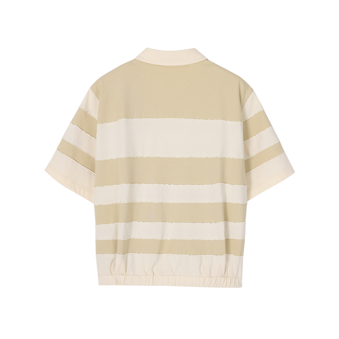 (W) 송지오 지제로 스트라이프 패치워크 카라 티셔츠 옐로우((W) SONGZIO ZZERO Stripe Patchwork Collared T Shirt Yellow) - 2