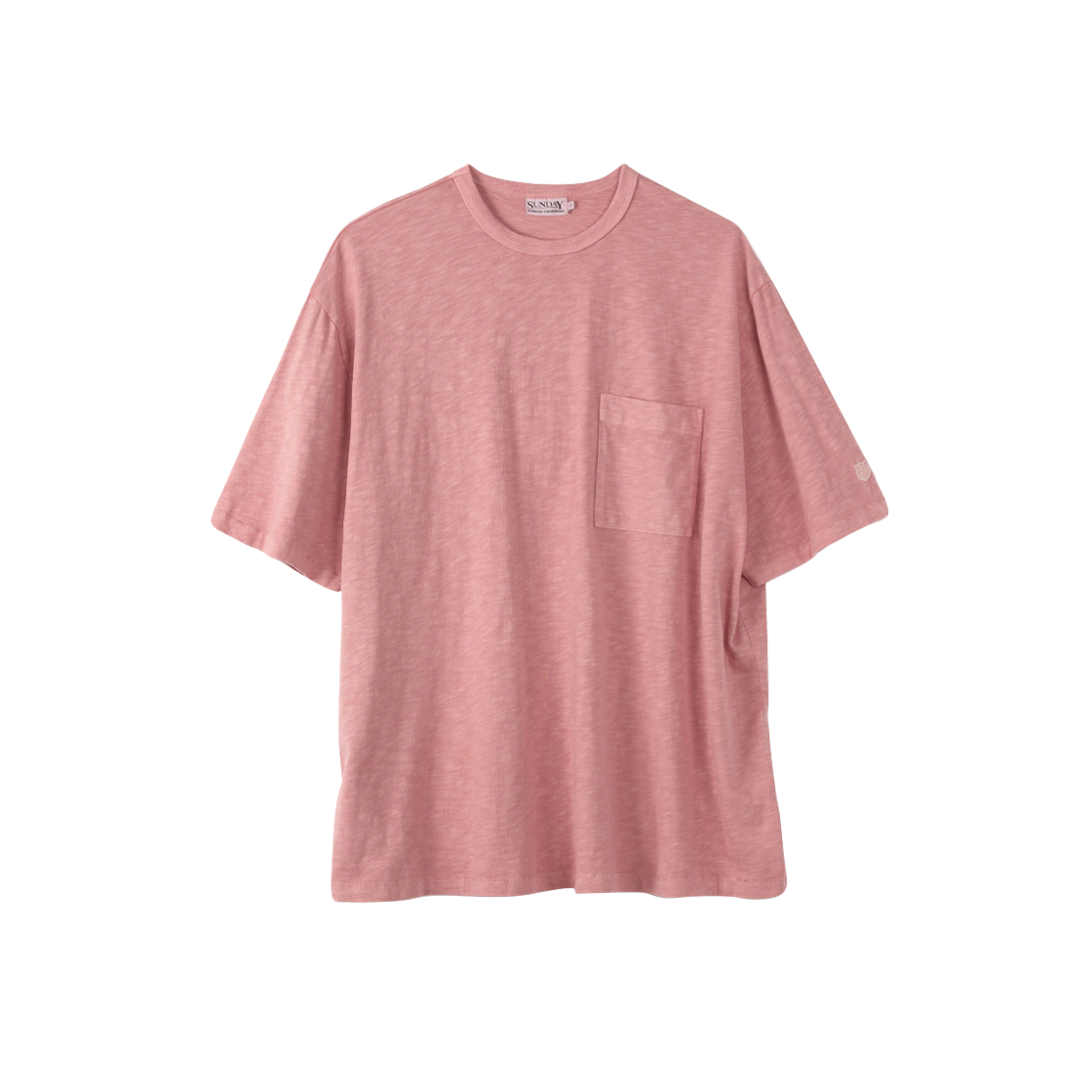(M) 선데이세레머니 내추럴 다이드 베이직 슬럽 티 - 애쉬 핑크((M) SUNDAY CEREMONY Natural Dyed Basic Slub Tee - Ash Pink)