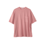 (M) SUNDAY CEREMONY Natural Dyed Basic Slub Tee - Ash Pink