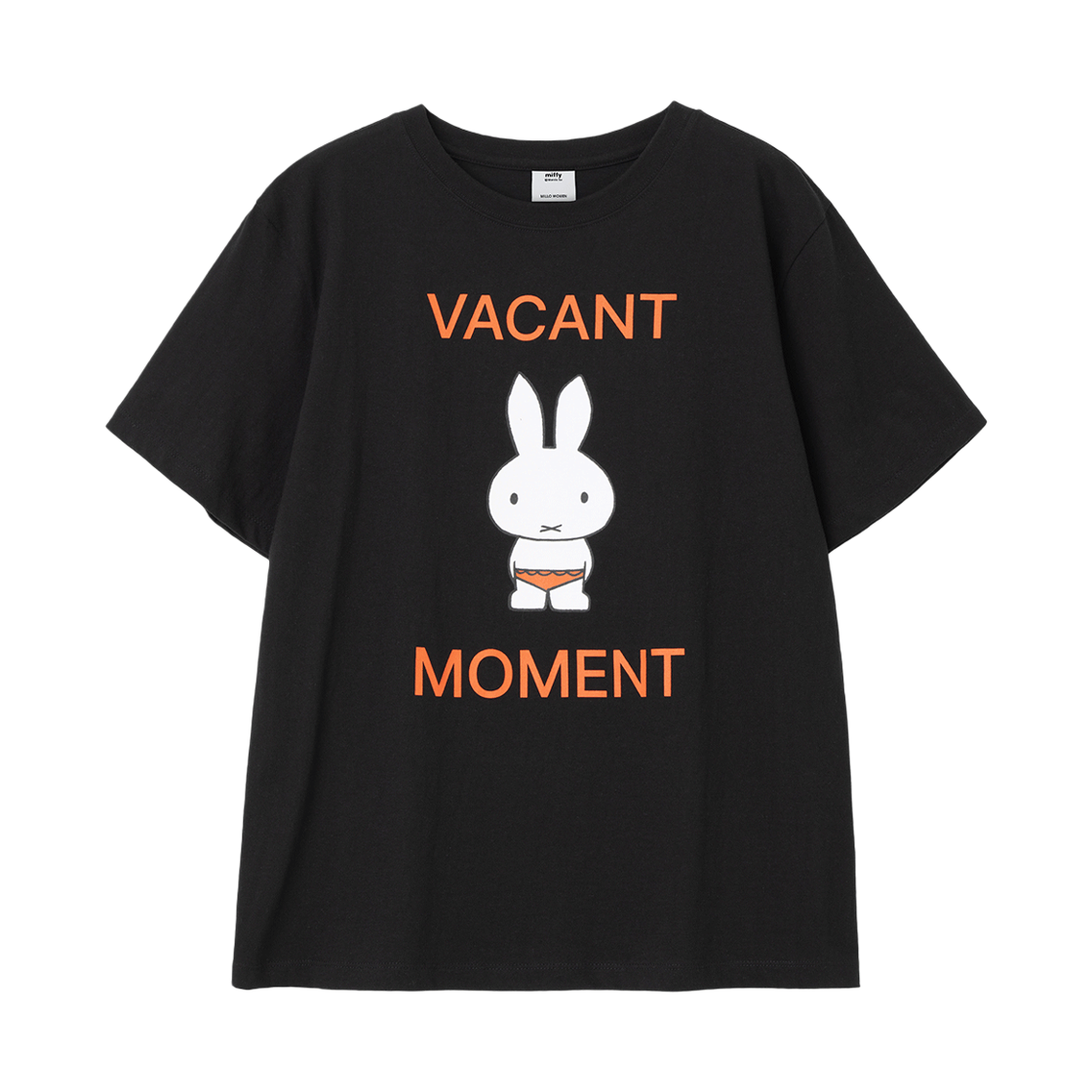 밀로 우먼 x 미피 베이컨트 미피 티셔츠 블랙(MILLO WOMEN x miffy Vacant Miffy T-Shirt Black)