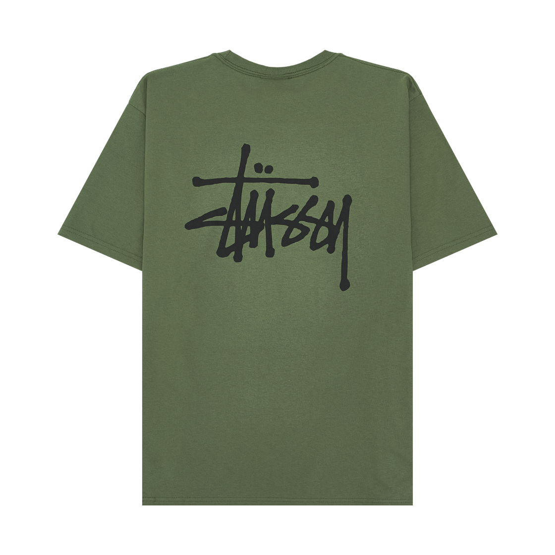 스투시 베이직 스투시 티셔츠 올리브 2024(Stussy Basic Stussy T-Shirt Olive 2024) - 1