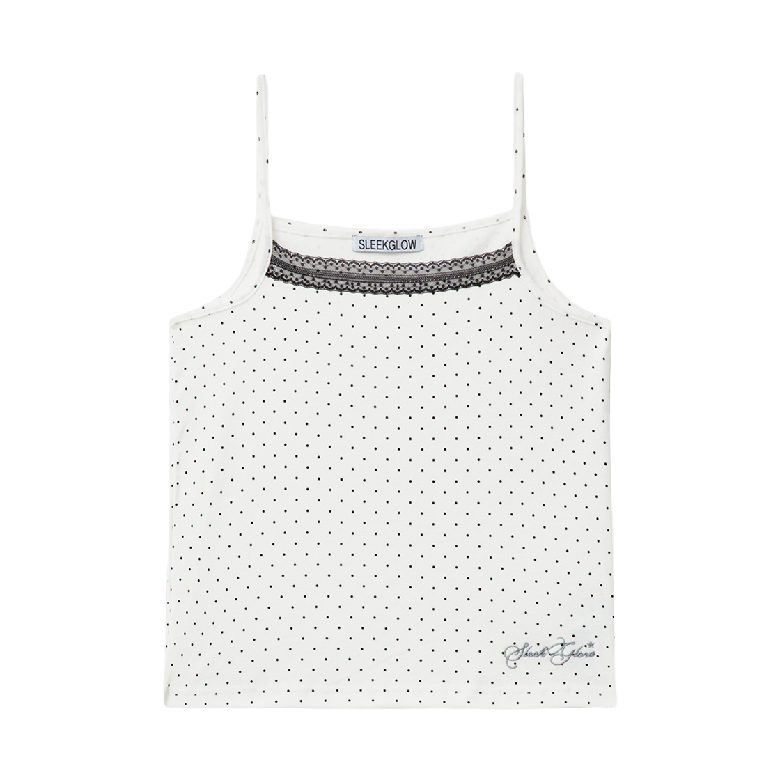 슬릭글로우 도트 레이스 슬리브리스 화이트(SLEEKGLOW Dot Lace Sleeveless White)