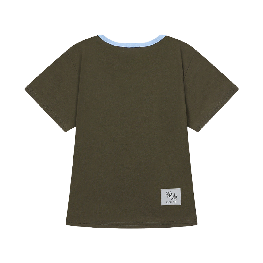 코이리스 로라 스몰 로고 배색 유넥 반팔티 카키(Coiris Rora Small Logo U-Neck Half T Khaki) - 2