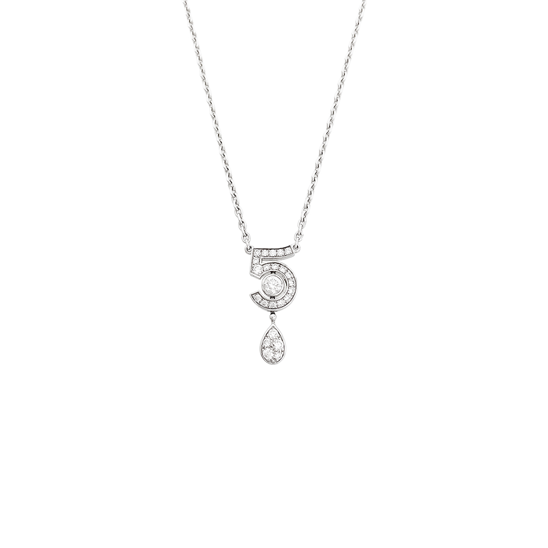 샤넬 이터널 NO.5 네크리스 18K 화이트골드 다이아몬드 (6ET0988)(Chanel Eternal No. 5 Necklace in 18K White Gold Diamonds (6ET0988)) - 1
