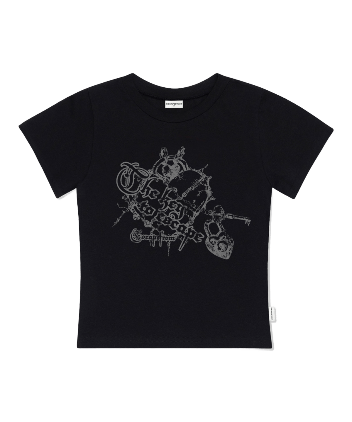 E261STS070BK Escapefrom Ducky ESCF Print Slim Fit T-Shirt Black