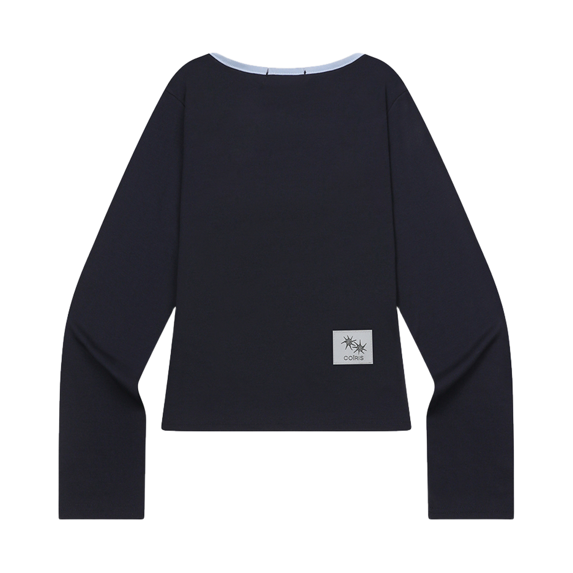 코이리스 로라 스몰 로고 배색 유넥 긴팔 티 네이비(Coiris Rora Small Logo U-Neck Long-Sleeve T Navy) - 2