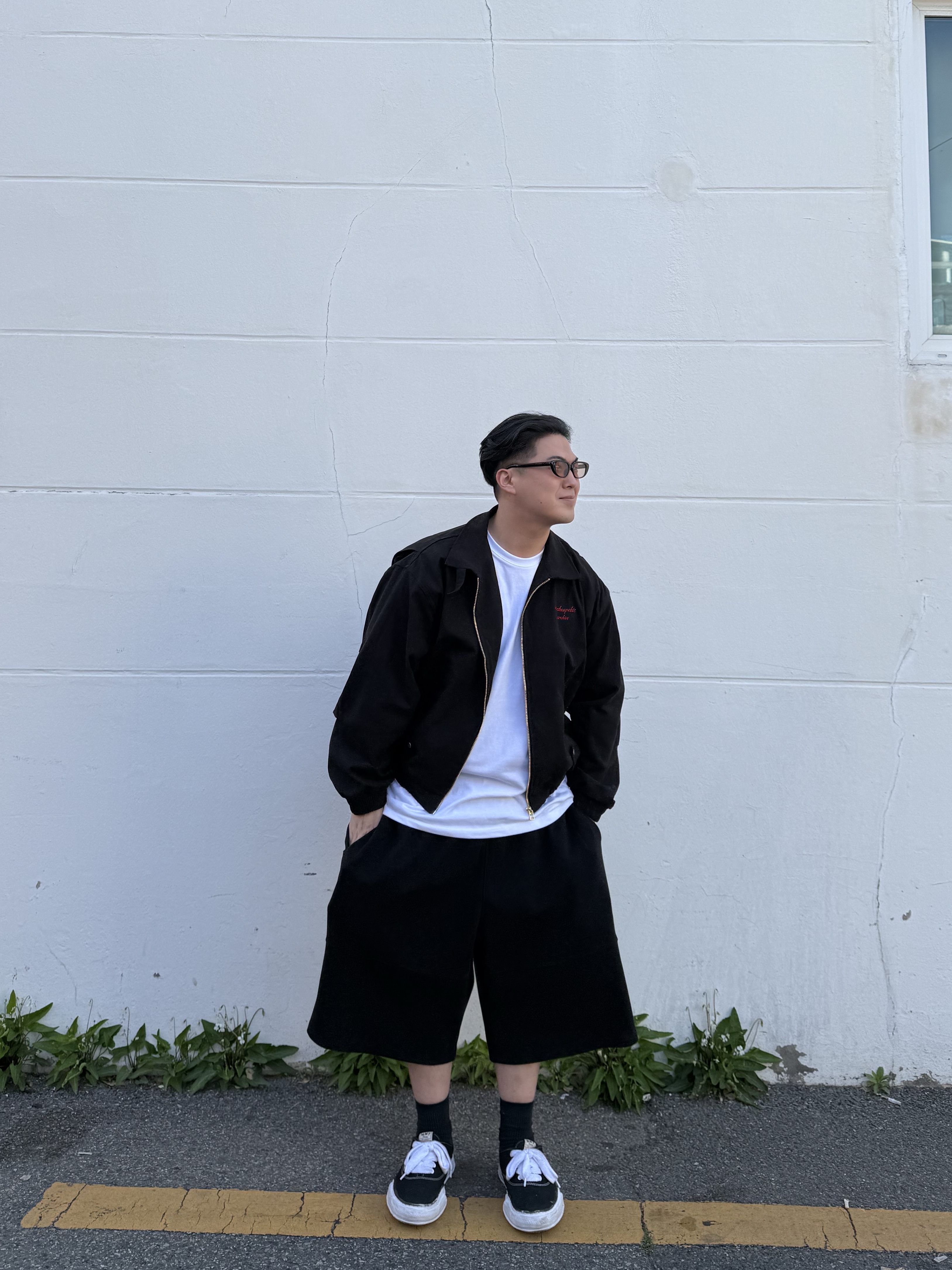 Maison Mihara Yasuhiro Baker OG Sole Canvas Low Cut Sneakers Black 착용 스타일