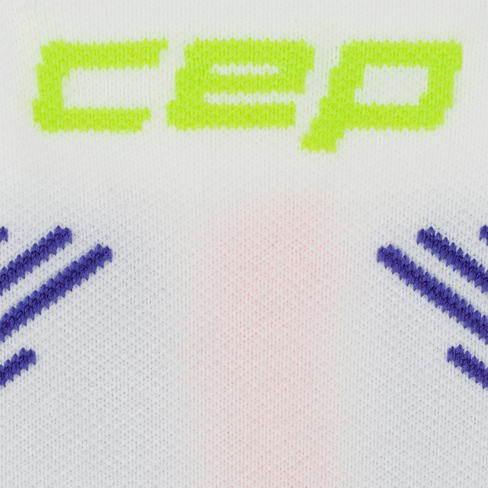 CEP 버티컬 미드컷 삭스 화이트 라일락라임 여성용(CEP Core Run Edt. Vertical Socks Mid Cut White Lilac Lime Women's) - 2