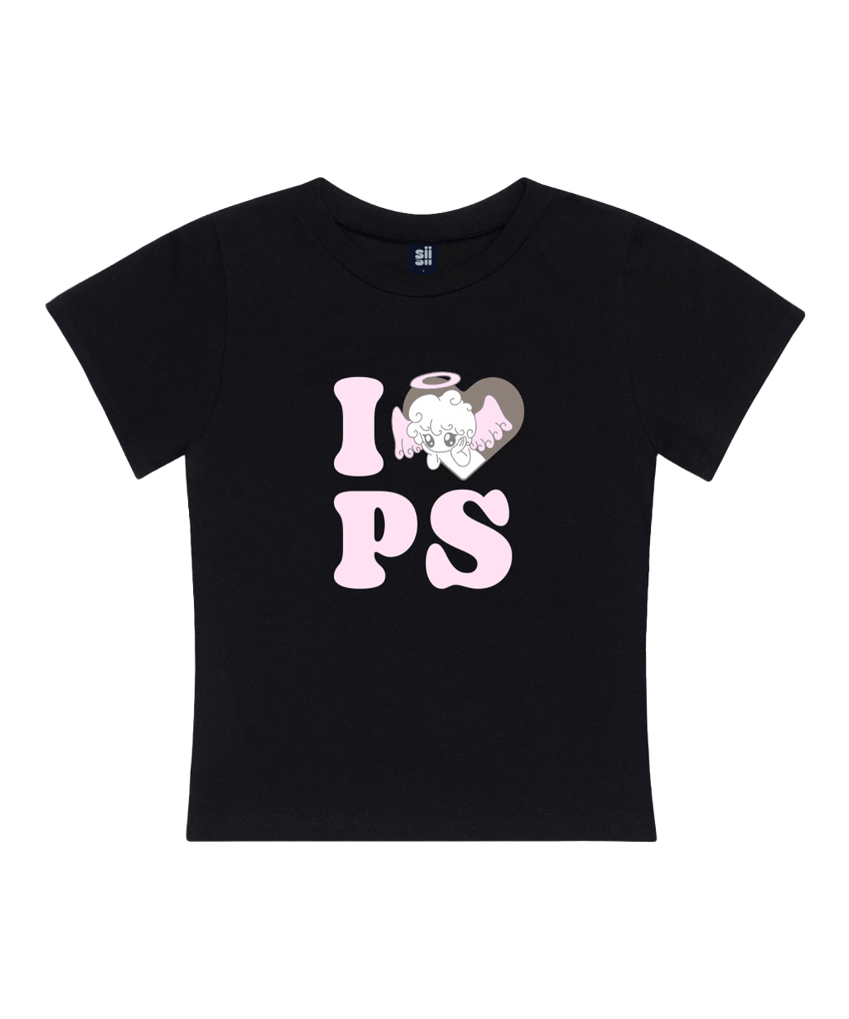 P261STS006BK pagesiisii Love SiiSii Print Slim Fit T-Shirt Black