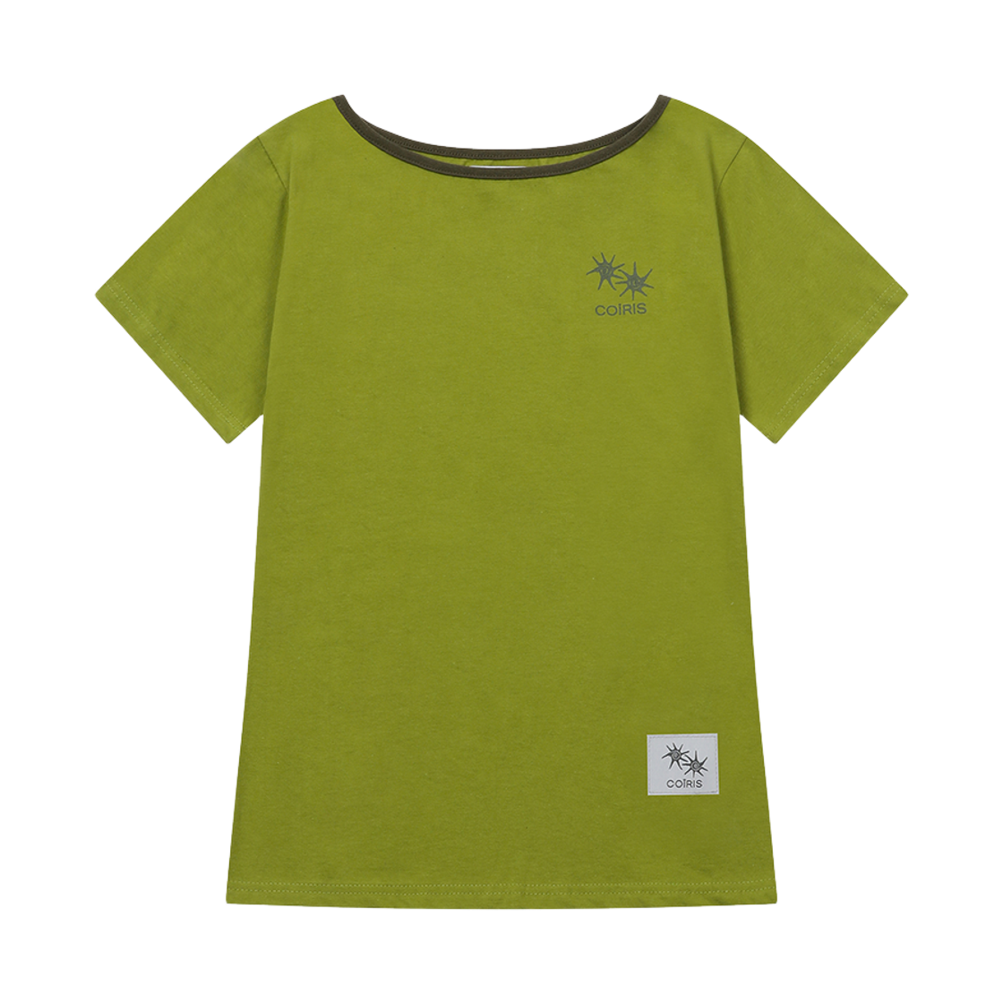 C-P00000HI Coiris Rora Small Logo One-Shoulder Half T Green