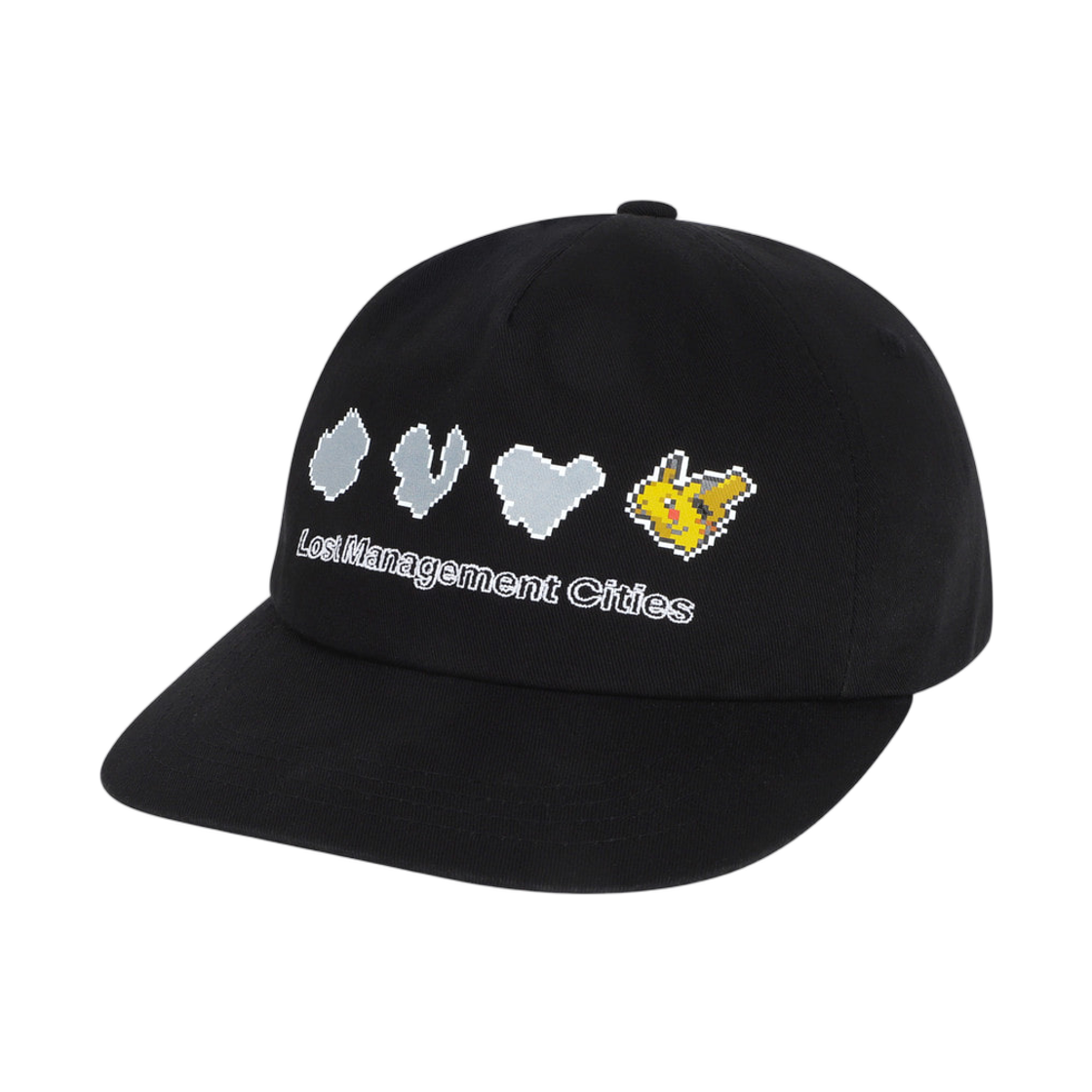 엘엠씨 x 포켓몬 픽셀 아트 피카츄 5패널 캡 블랙(LMC x Pokemon Pixel Art Pikachu 5panel Cap Black)