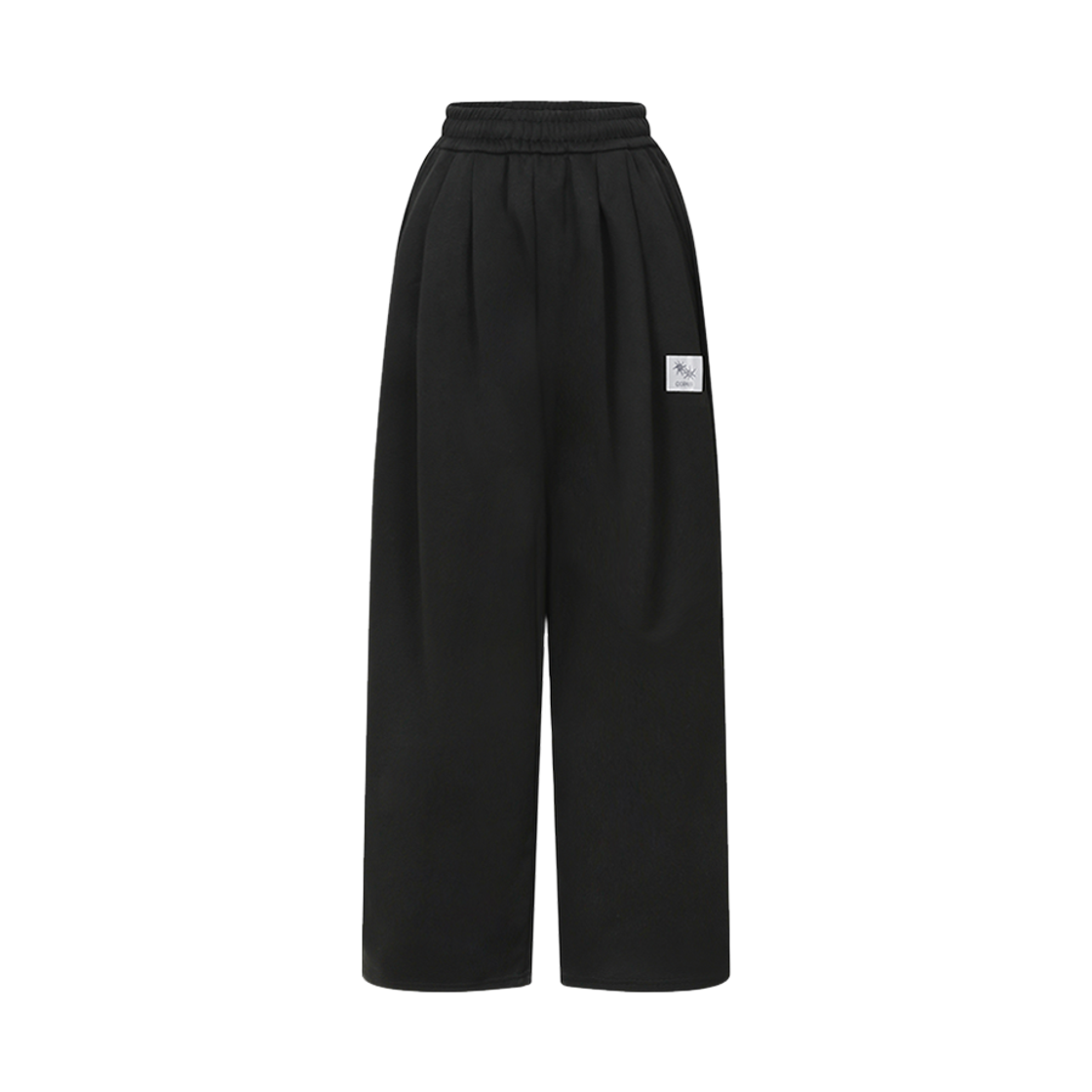 C-P000000Y Coiris Frain Pintuck Wide Banding Pants Black