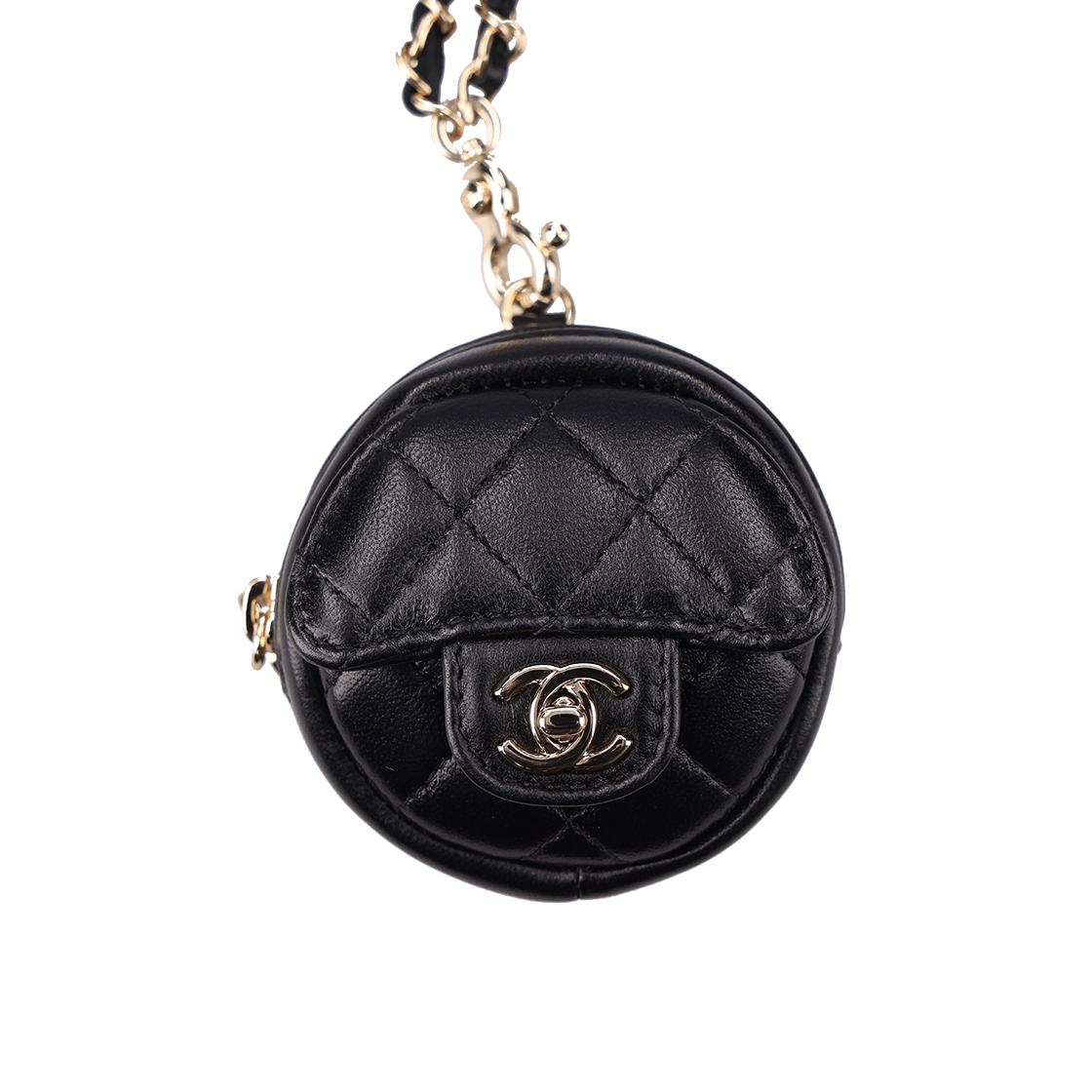 샤넬 램스킨 라운드 미니 지갑 블랙(Chanel Lambskin Round Mini Wallet Black)