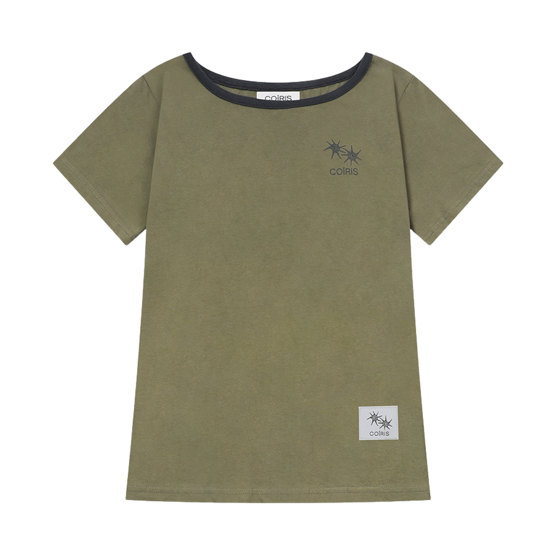 C-P00000HI Coiris Rora Small Logo One-Shoulder Half T Khaki