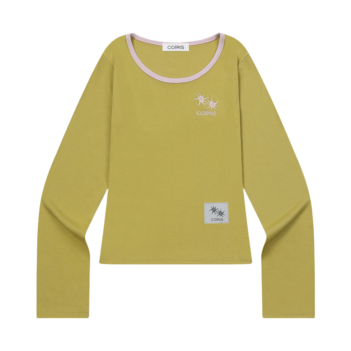 C-P00000HK Coiris Rora Small Logo U-Neck Long-Sleeve T Green