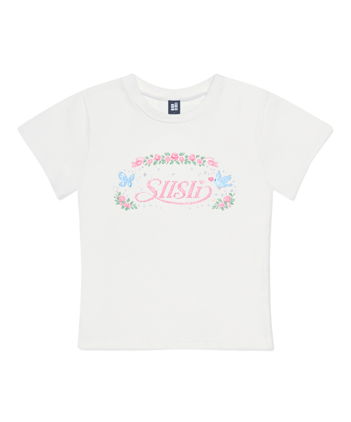 P261STS025IV pagesiisii Spring Mood Print Slim Fit T-Shirt Ivory