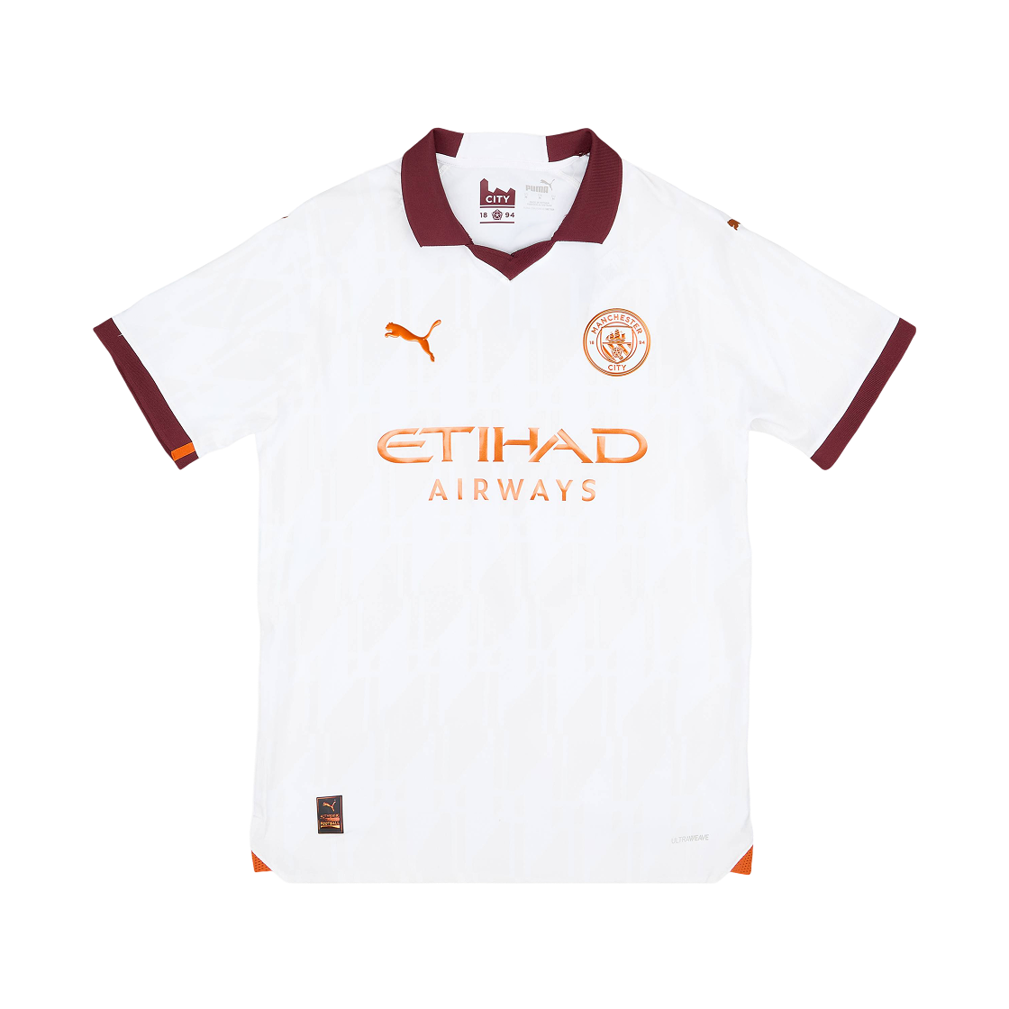 770445-02 Puma Manchester City 2023/24 Away Jersey White Aubergine (Non Marking Ver.)