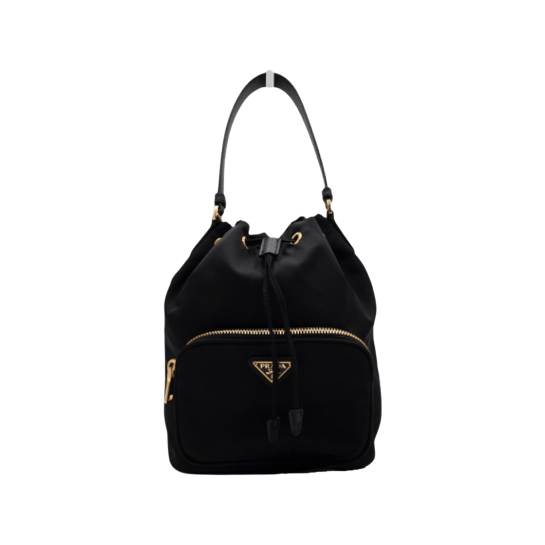 프라다 1BH038 블랙 리나일론 골드메탈 테수토 버킷 토트백 겸 숄더백 크로스백aa64471(Prada Black Re-Nylon Tessuto Bucket Tote & Shoulder Bag) - 1