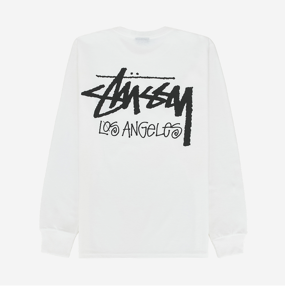 스투시 스탁 로스앤젤레스 롱슬리브 티셔츠 화이트 | Stussy | KREAM