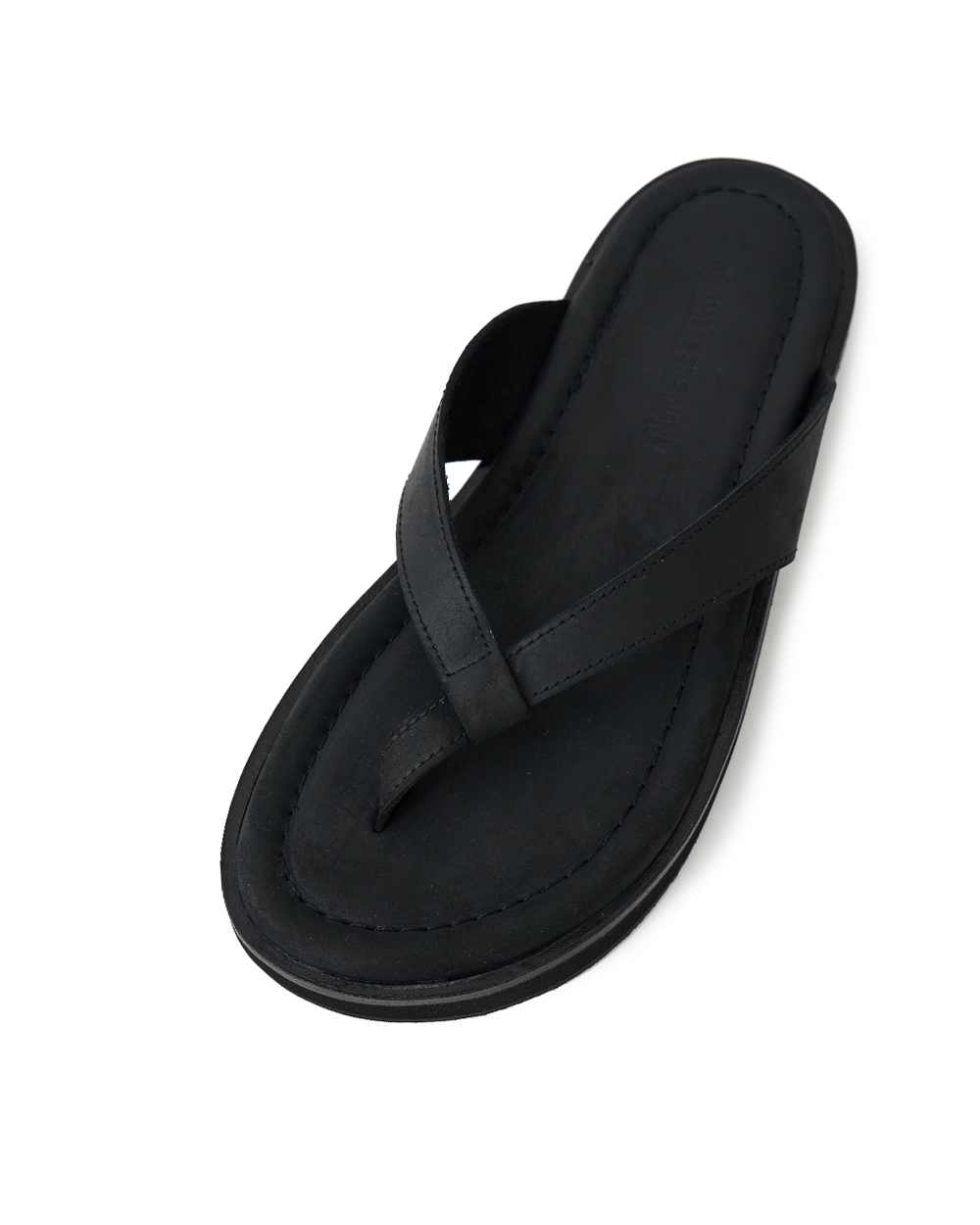 선데이세레머니 빈티지 레더 플립 플랍 - 블랙(SUNDAY CEREMONY Vintage Leather Flip Flops - Black) - 4