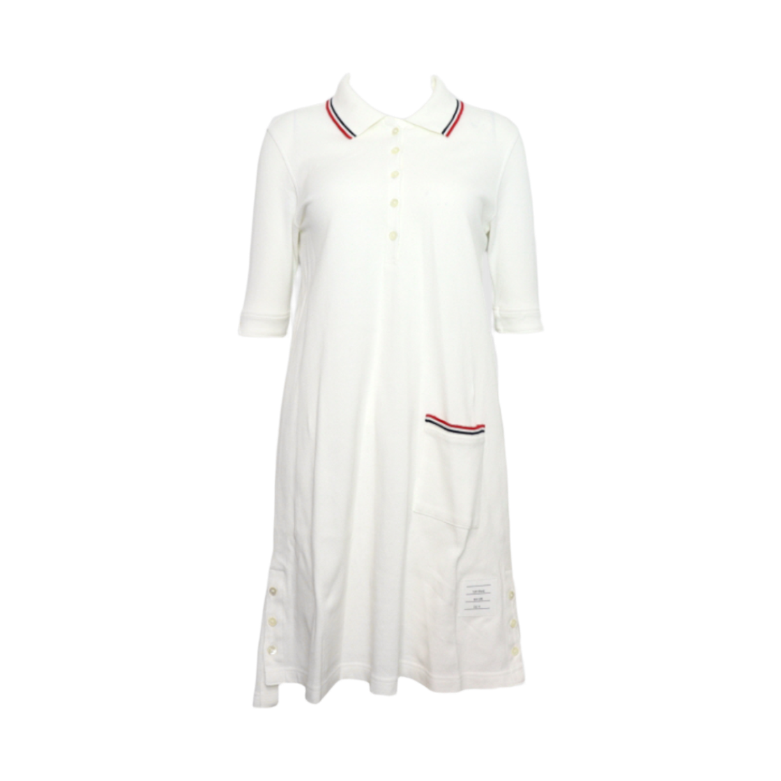 ITNWG6T79Q5D THOM BROWNE FJD001A White Cotton Three-Stripe Dress