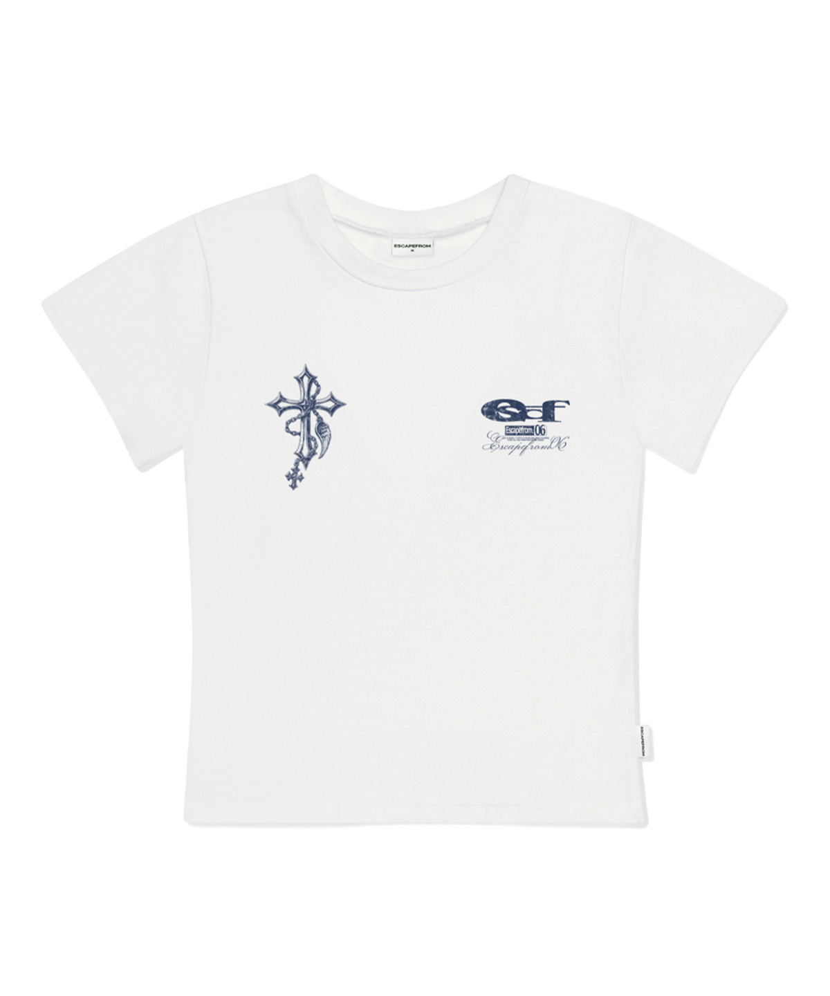 E261STS110IV Escapefrom Chain Cross Print Slim Fit T-Shirt Ivory