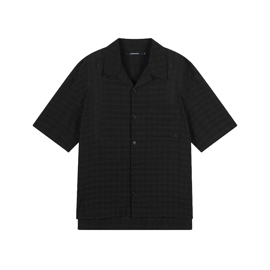 ZI3SH313BK ZIOSONGZIO Check Open Collar Half Shirt Black
