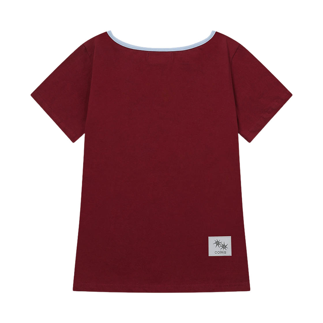 코이리스 로라 스몰 로고 원 숄더 반팔 티 버건디(Coiris Rora Small Logo One-Shoulder Half T Burgundy) - 2