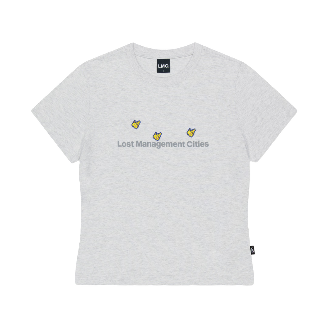 엘엠씨 x 포켓몬 픽셀 아트 WM 피카츄 FN OG 티셔츠 라이트 헤더 그레이(LMC x Pokemon Pixel Art WM Pikachu FN OG T-Shirt Light Heather Gray)