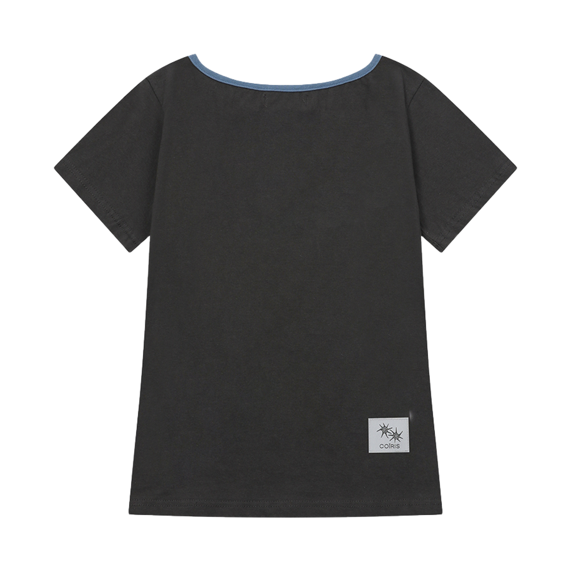 코이리스 로라 스몰 로고 원 숄더 반팔 티 차콜-블루(Coiris Rora Small Logo One-Shoulder Half T Charcoal-Blue) - 2