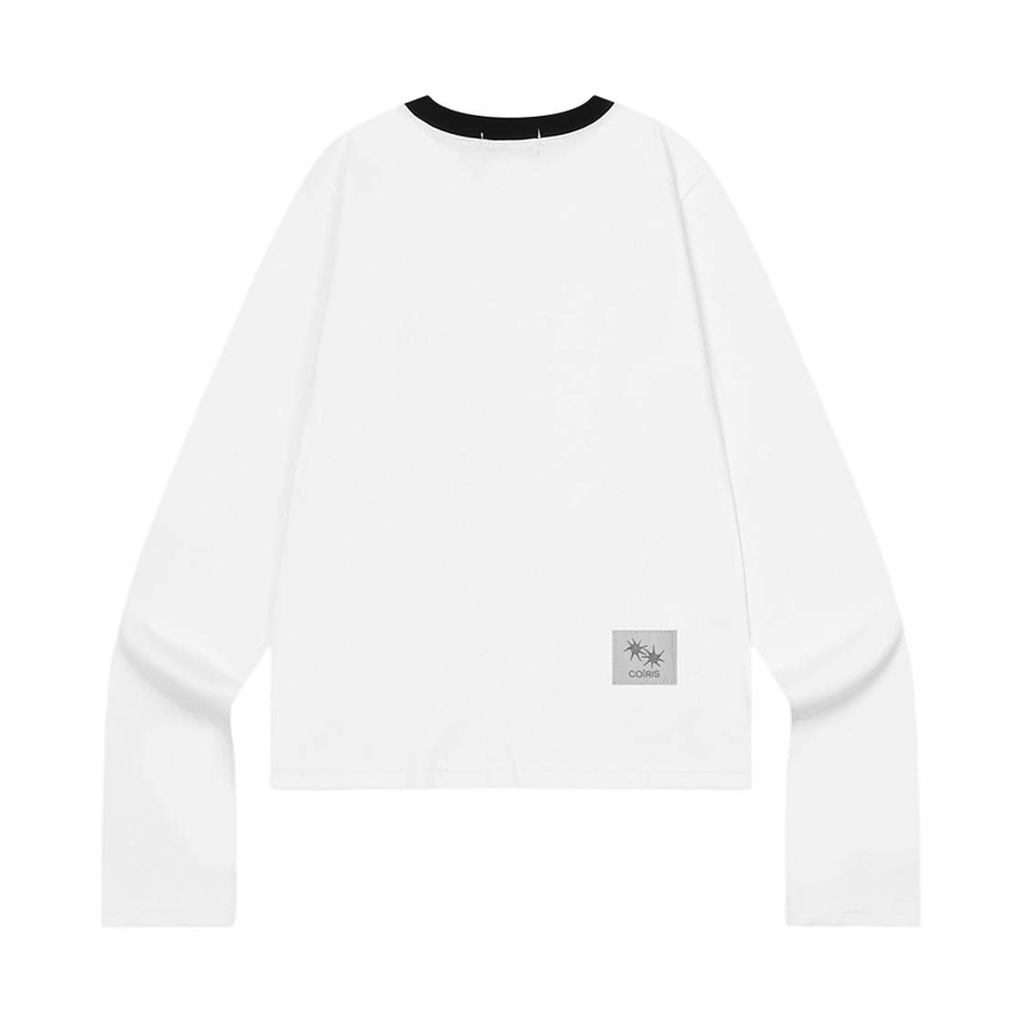 코이리스 로라 스몰 로고 라운드넥 배색 긴팔 티 화이트(Coiris Rora Small Logo Round Neck Long Sleeve T White) - 2