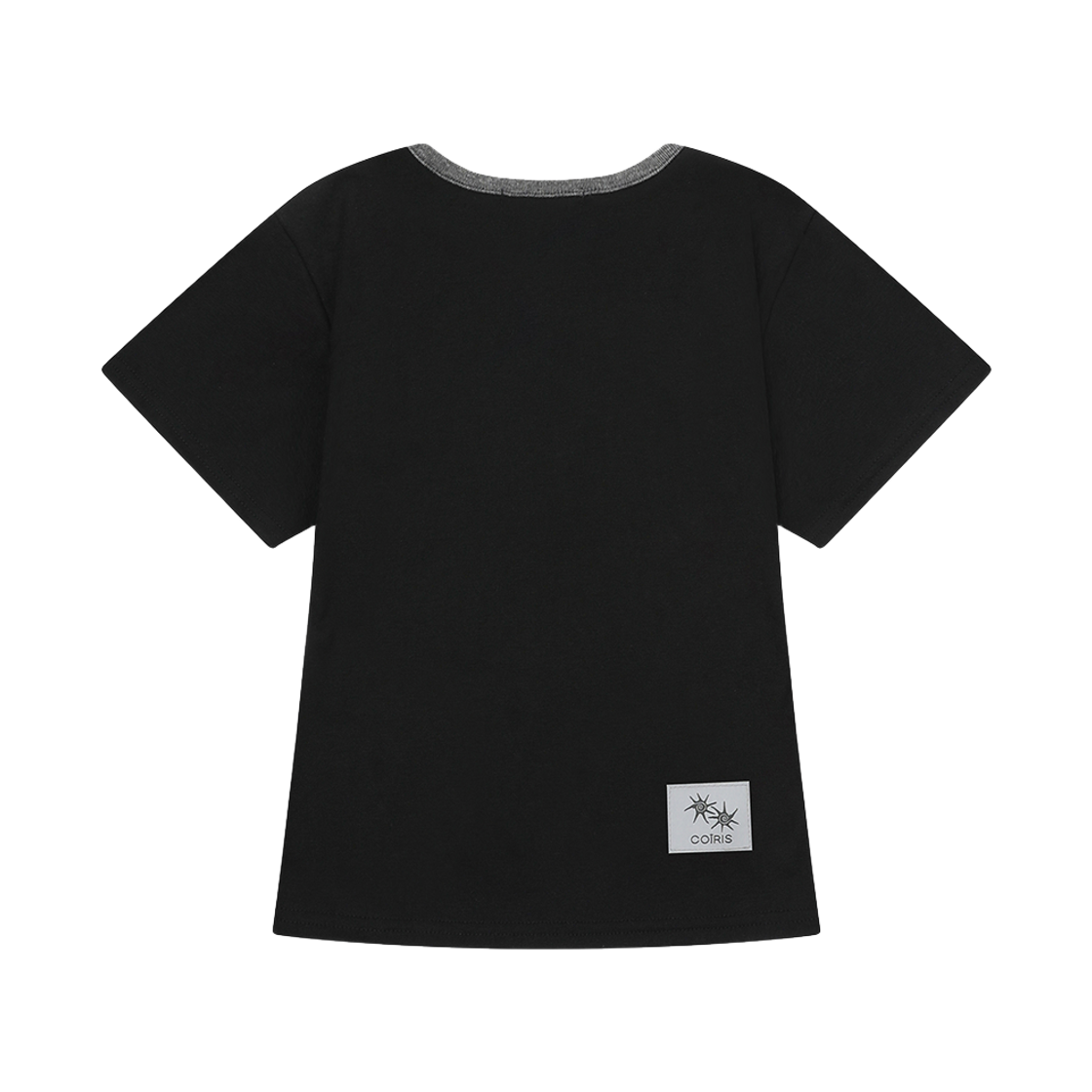 코이리스 로라 스몰 로고 배색 유넥 반팔티 블랙(Coiris Rora Small Logo U-Neck Half T Black) - 2