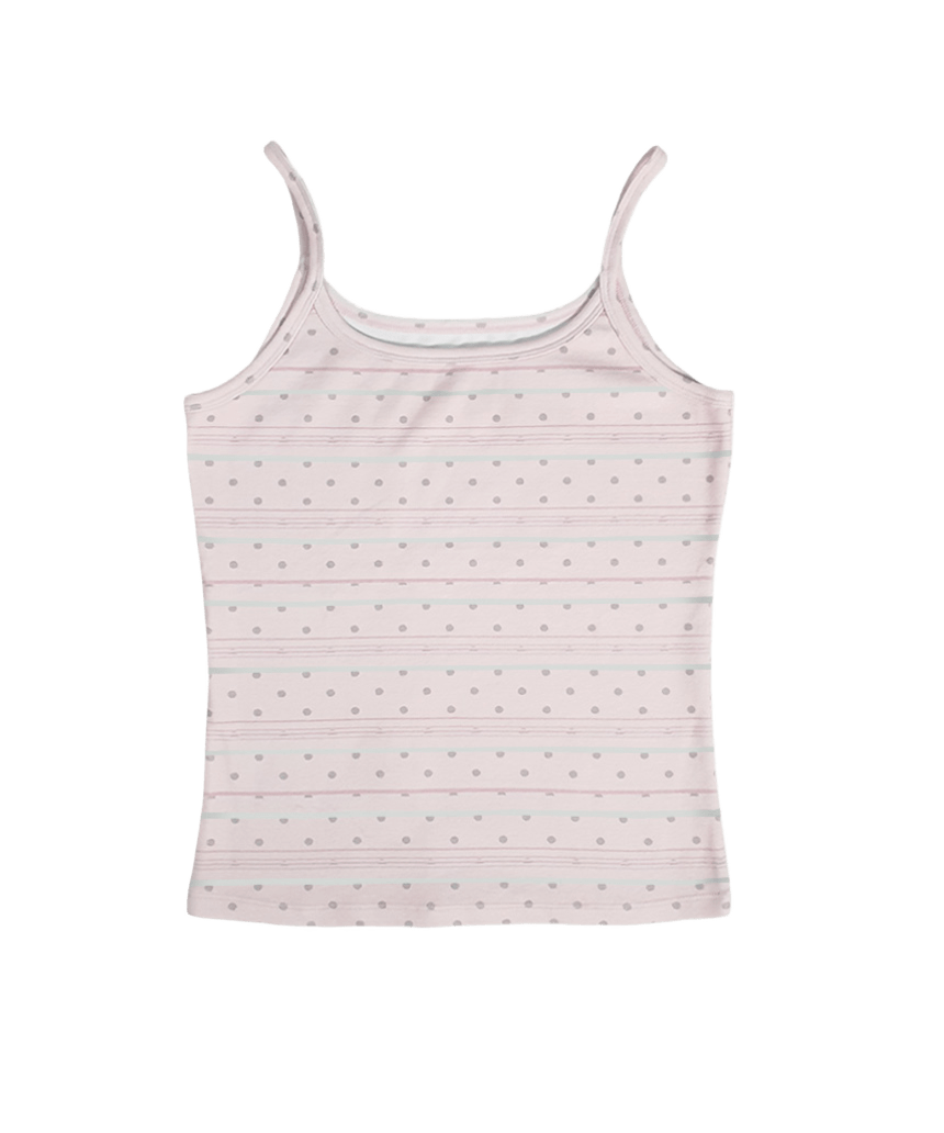 E261SL009RR Escapefrom Dot Stripe All-Over Print Sleeveless Top Gray
