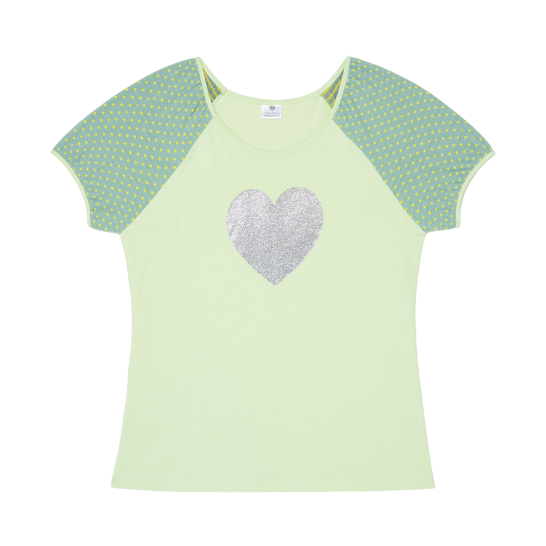아이썸머리 하트 글리터 티셔츠 연두(Heart Glitter T-shirt - Green)