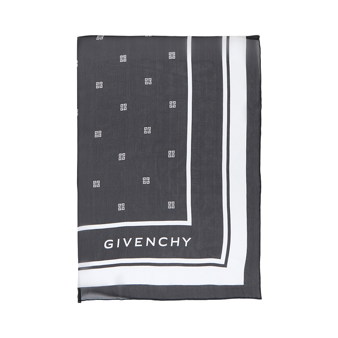 (W) 지방시 실크 스카프 블랙((W) Givenchy Silk Scarf Black)