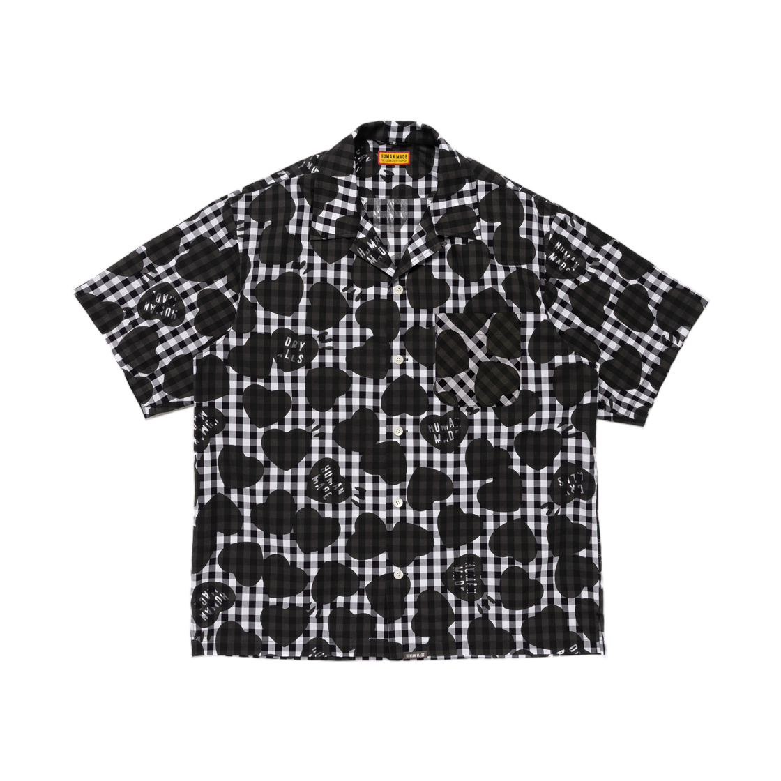 HM31SH014 Human Made Heart Gingham Check Shirt Black