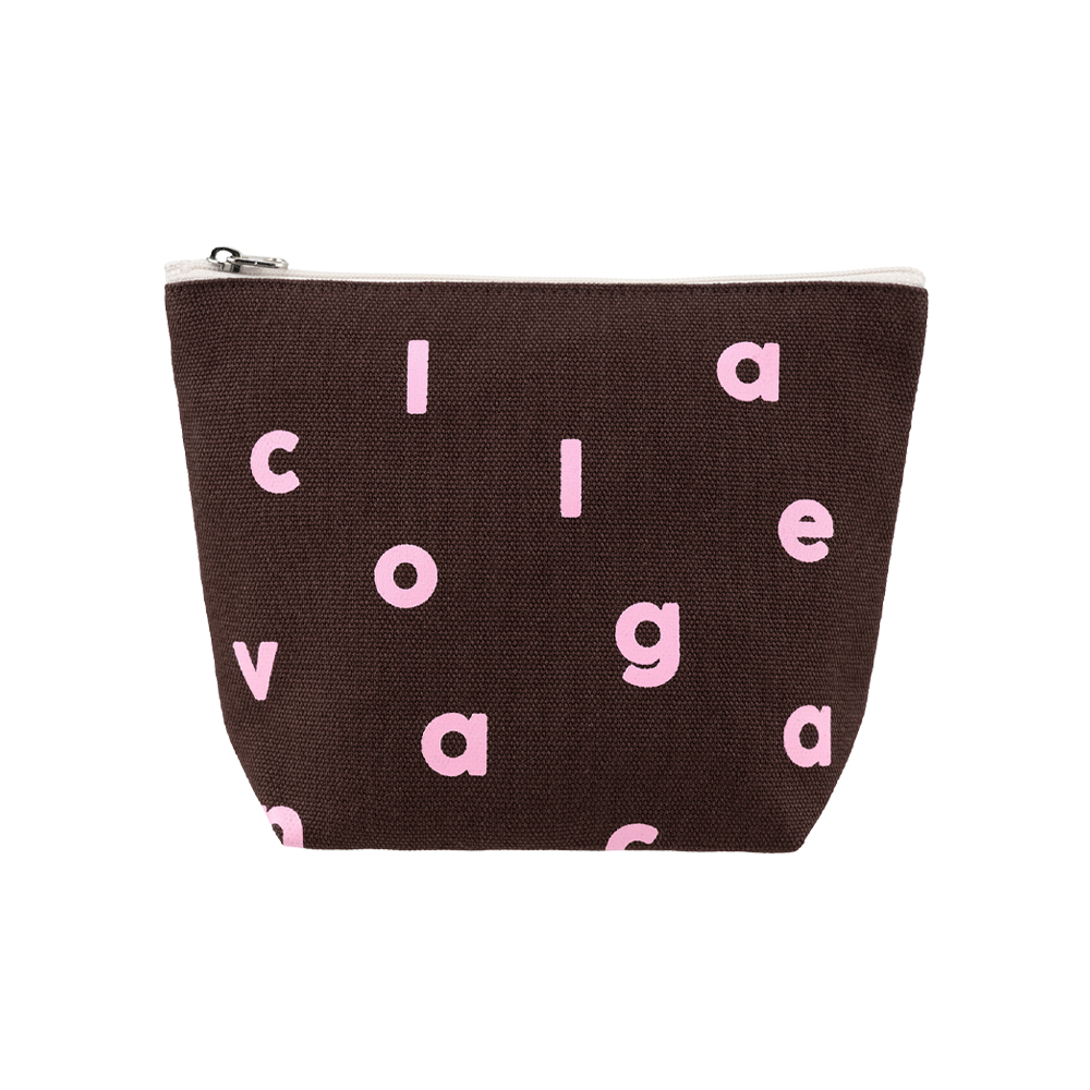 꼴라주바캉스 로고 알파벳 컬러 파우치 브라운 핑크(COLLAGEVACANCE Logo Alphabet Color Pouch Brown Pink)