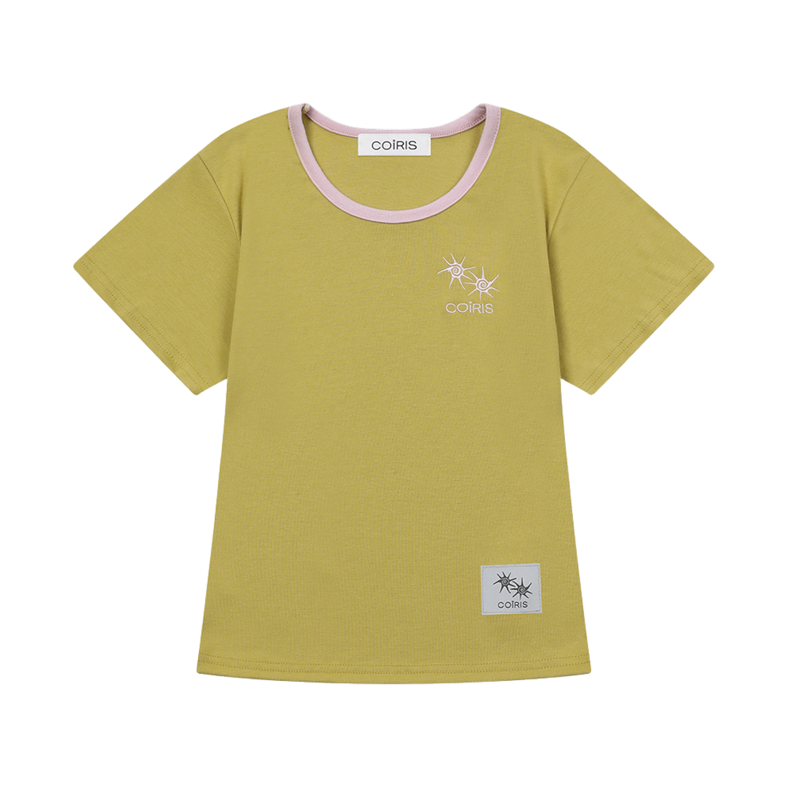 C-P00000HA Coiris Rora Small Logo U-Neck Half T Green