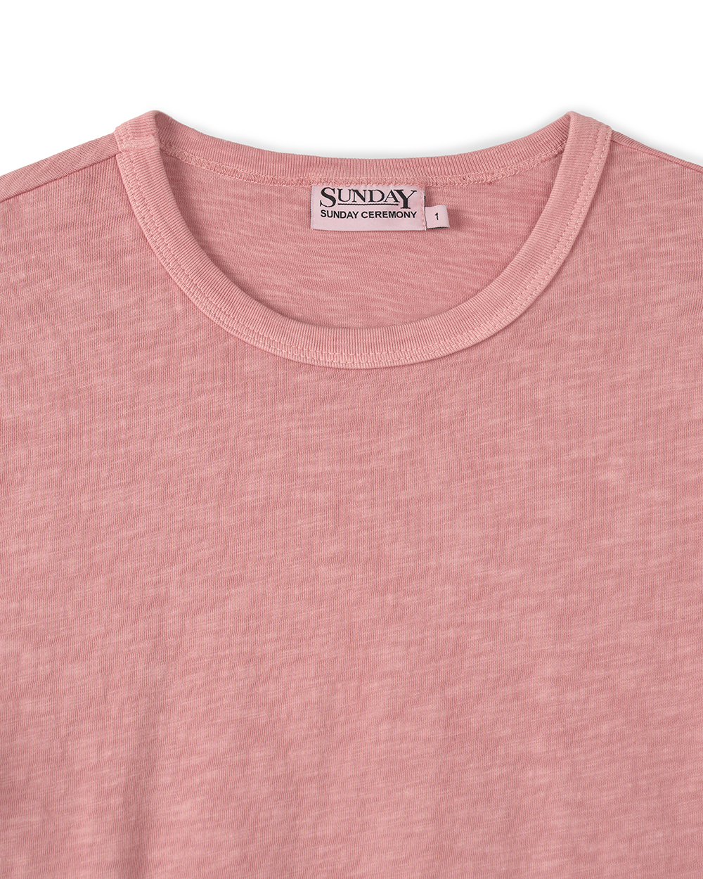 [예약 배송] (W) 선데이세레머니 내추럴 다이드 베이직 슬럽 티 - 애쉬 핑크([예약 배송] (W) SUNDAY CEREMONY Natural Dyed Basic Slub Tee - Ash Pink) - 4
