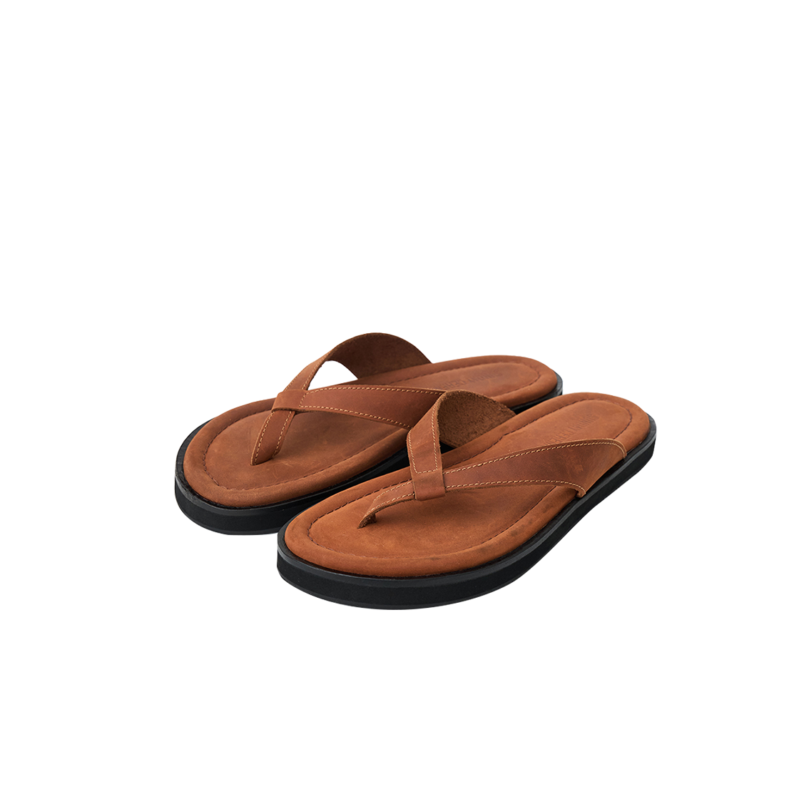 선데이세레머니 빈티지 레더 플립 플랍 - 딥오렌지(SUNDAY CEREMONY Vintage Leather Flip Flops - Deep Orange)