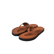 SUNDAY CEREMONY Vintage Leather Flip Flops - Deep Orange