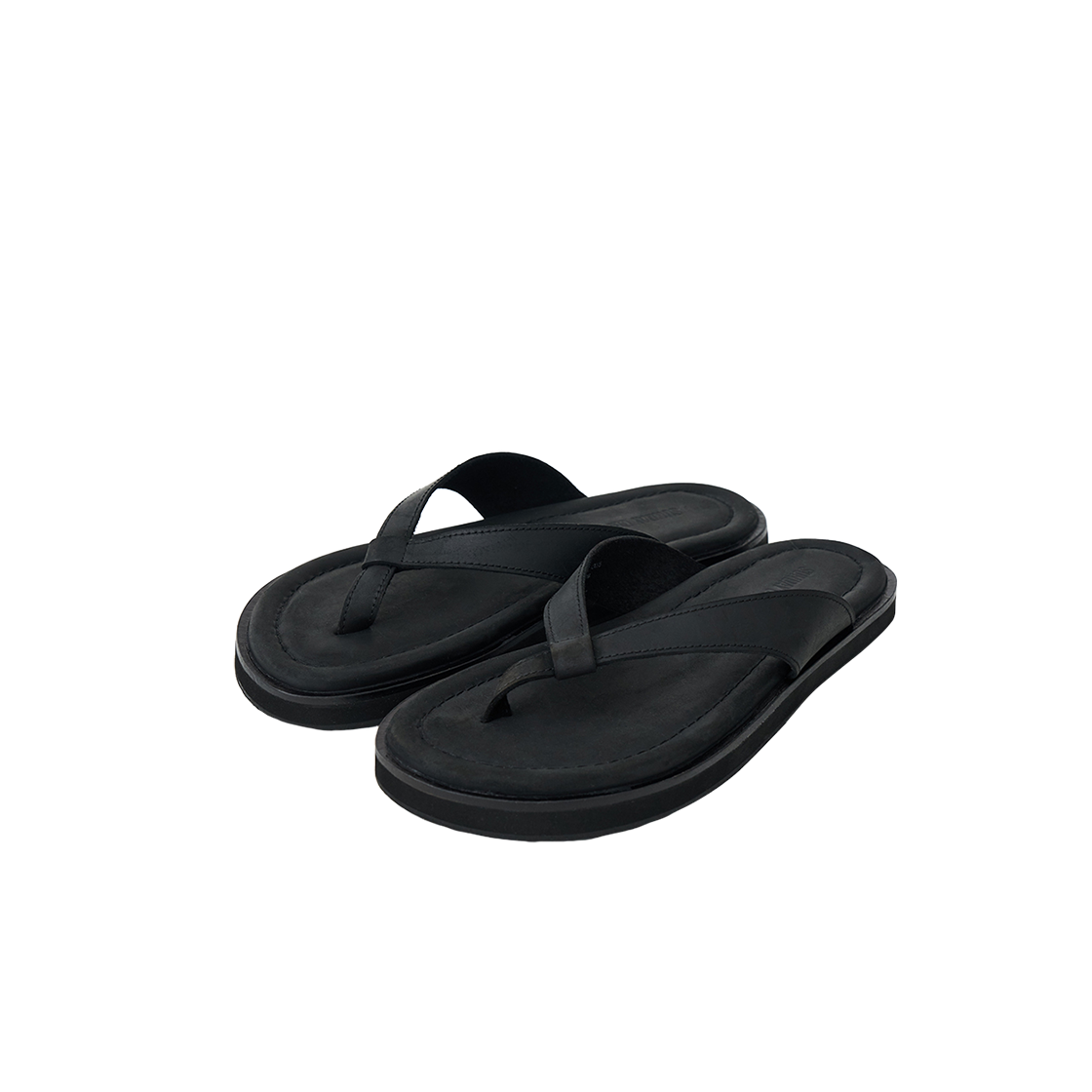 선데이세레머니 빈티지 레더 플립 플랍 - 블랙(SUNDAY CEREMONY Vintage Leather Flip Flops - Black)